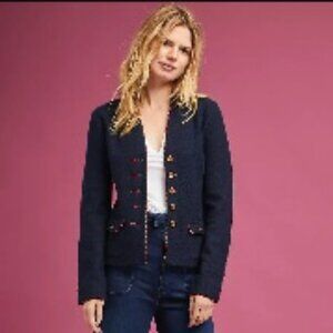 NWT Anthropologie Wool Buttoned Military Jacket